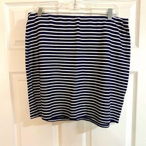 Blue and white striped Ann Taylor Factory skirt